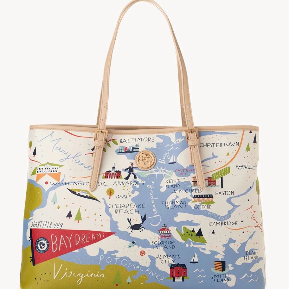 Spartina 449 Blue and Green Travel Tote Bag